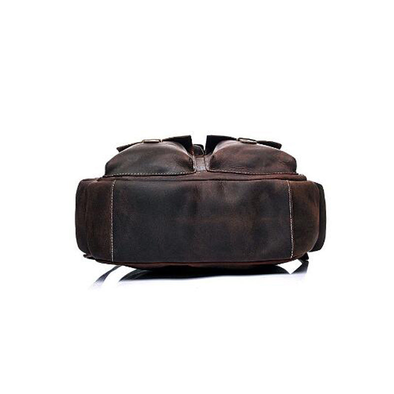 Men Retro Travel Backpack Crazy Horse Leather Backpack Large Capacity Backpack B826 RockCow Leather Studio