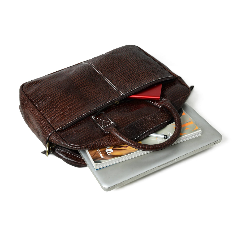 Laurent Leather Briefcase- Dark Brown Classy Leather Bags