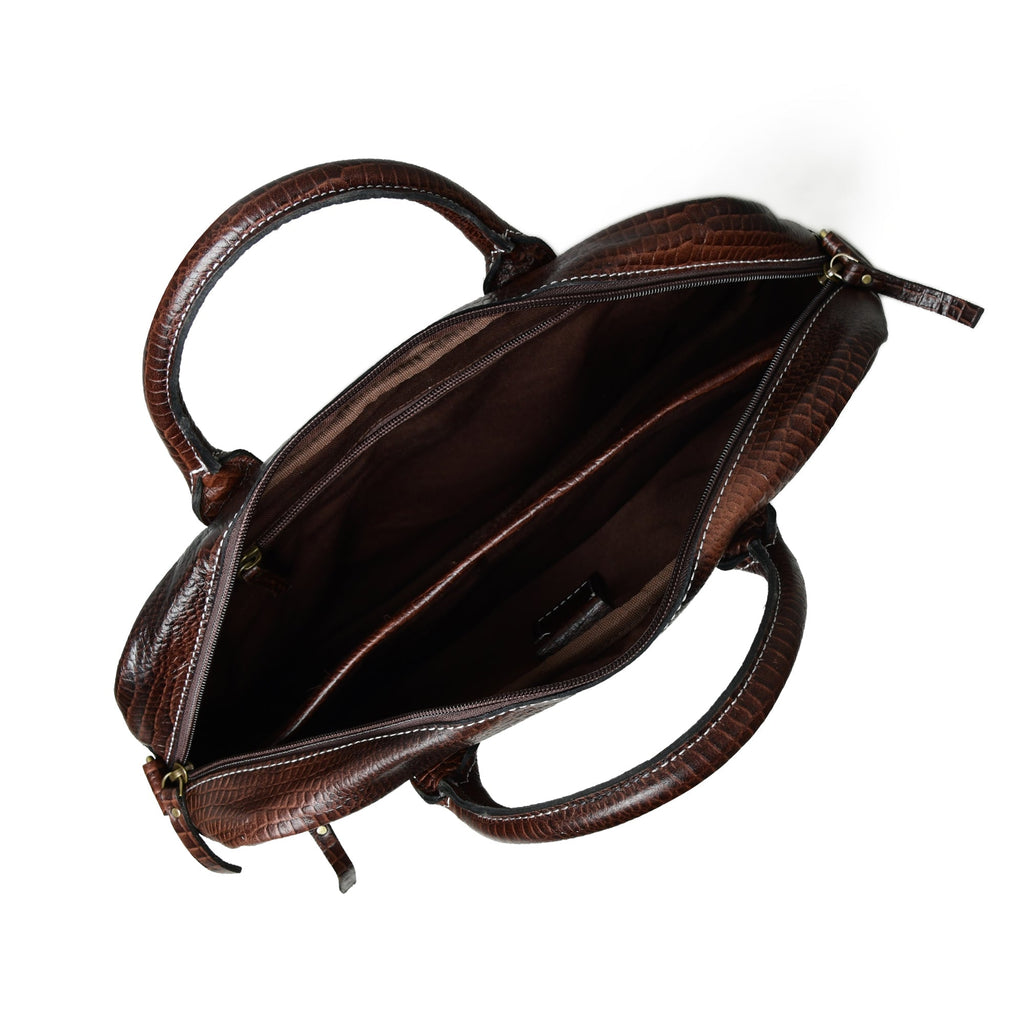 Laurent Leather Briefcase- Dark Brown Classy Leather Bags