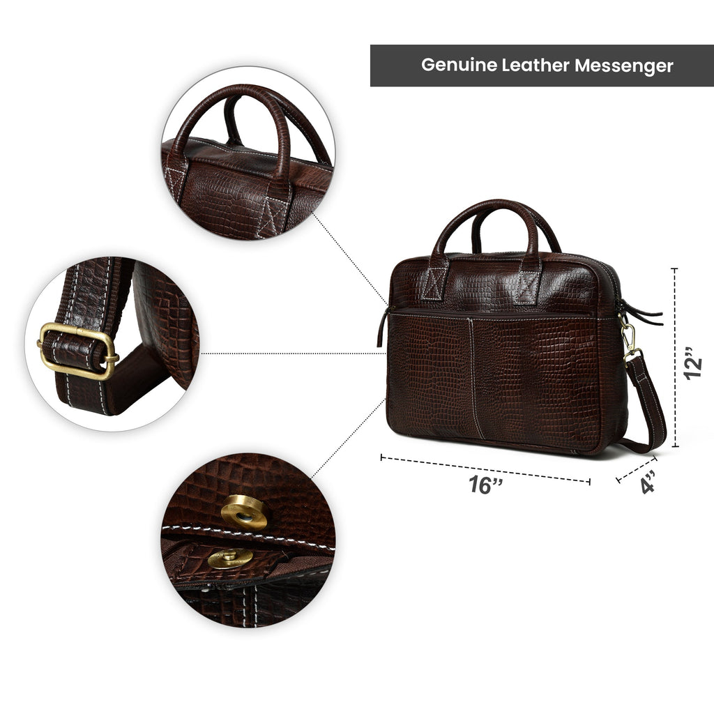 Laurent Leather Briefcase- Dark Brown Classy Leather Bags