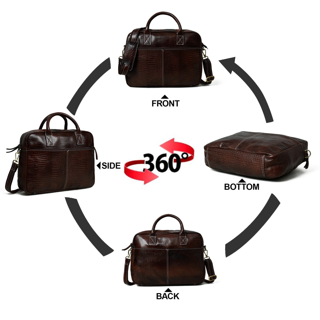 Laurent Leather Briefcase- Dark Brown Classy Leather Bags