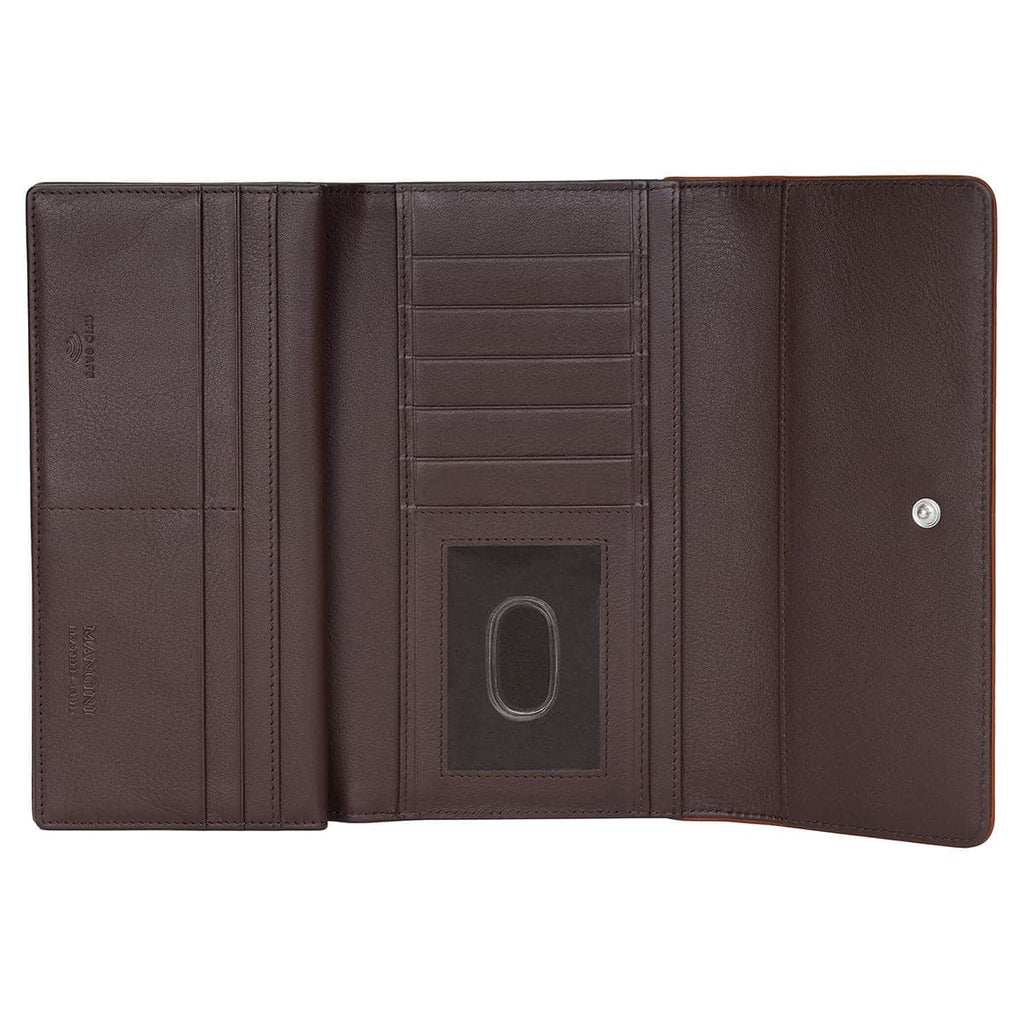 Mancini Sonoma Women’s Leather Quad fold Wallet with Enhanced RFID Protection Mancini