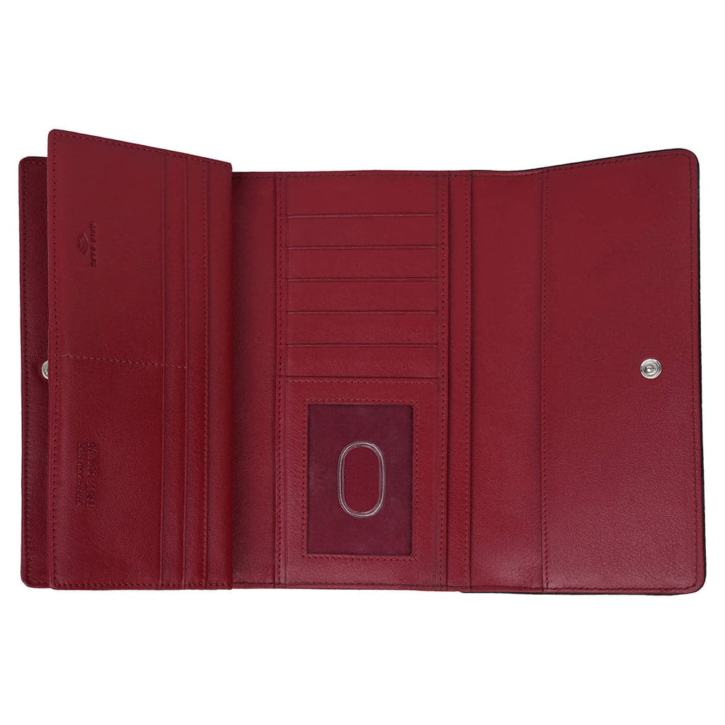 Mancini Sonoma Women’s Leather Quad fold Wallet with Enhanced RFID Protection Mancini