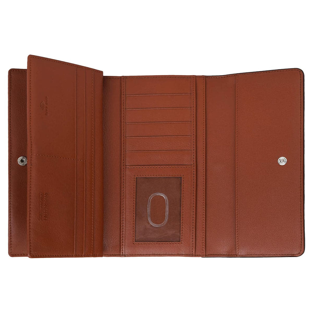 Mancini Sonoma Women’s Leather Quad fold Wallet with Enhanced RFID Protection Mancini