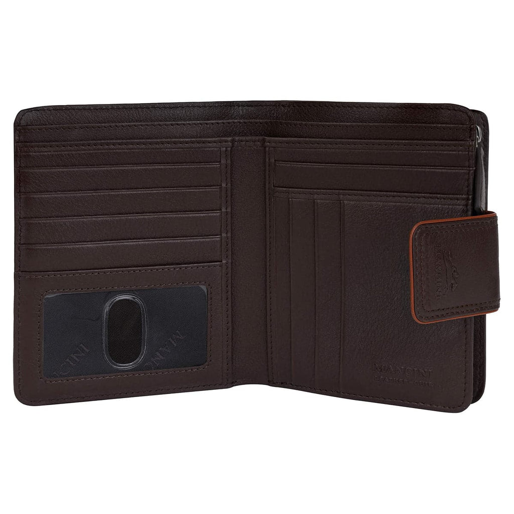 Mancini Sonoma Women’s Medium Leather Clutch Wallet with Enhanced RFID Protection Mancini