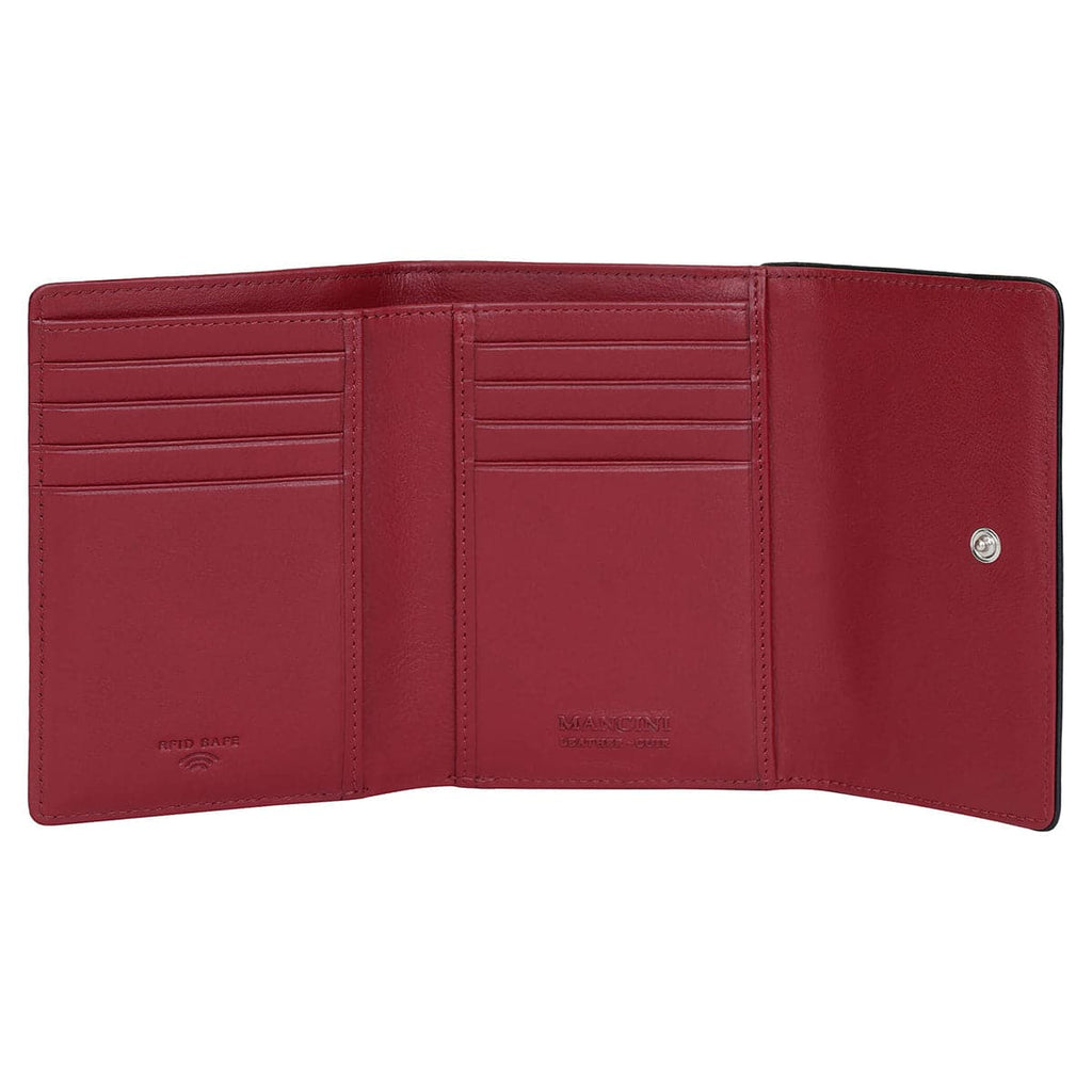 Mancini Sonoma Women’s Medium Flapover Clutch Wallet with RFID Protection Mancini