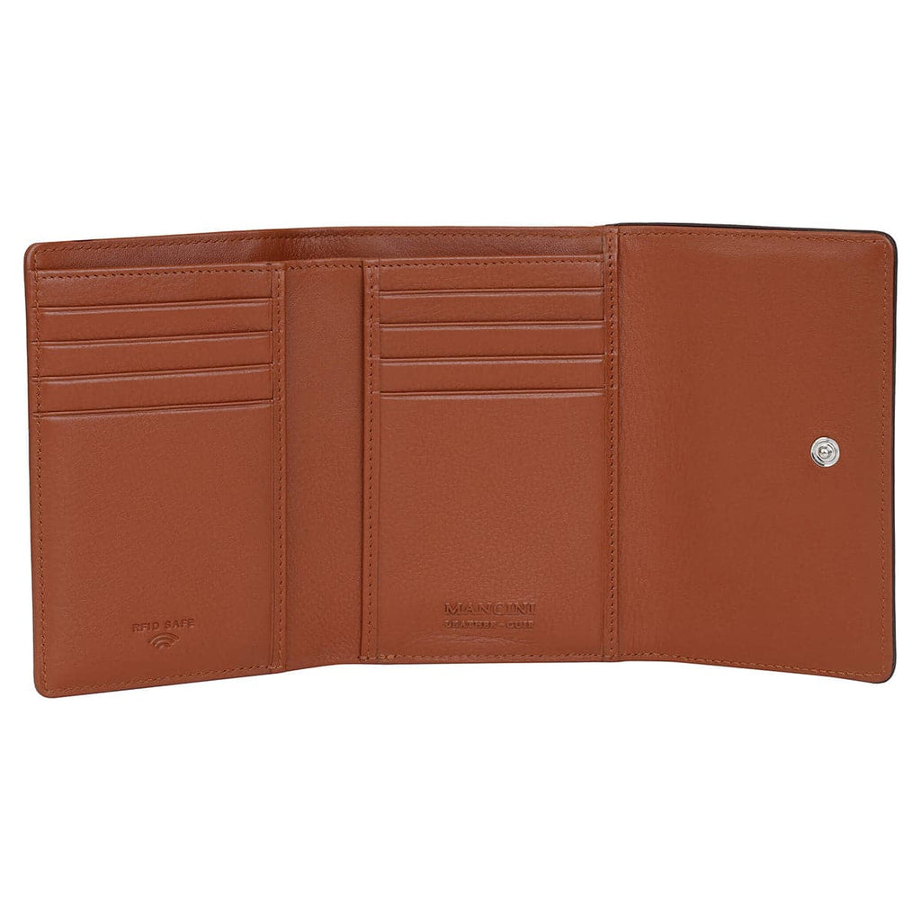 Mancini Sonoma Women’s Medium Flapover Clutch Wallet with RFID Protection Mancini