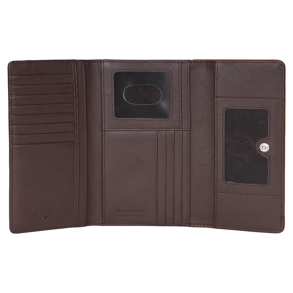 Mancini Sonoma Women’s Medium Flapover Clutch Trifold Wallet with RFID Protection Mancini