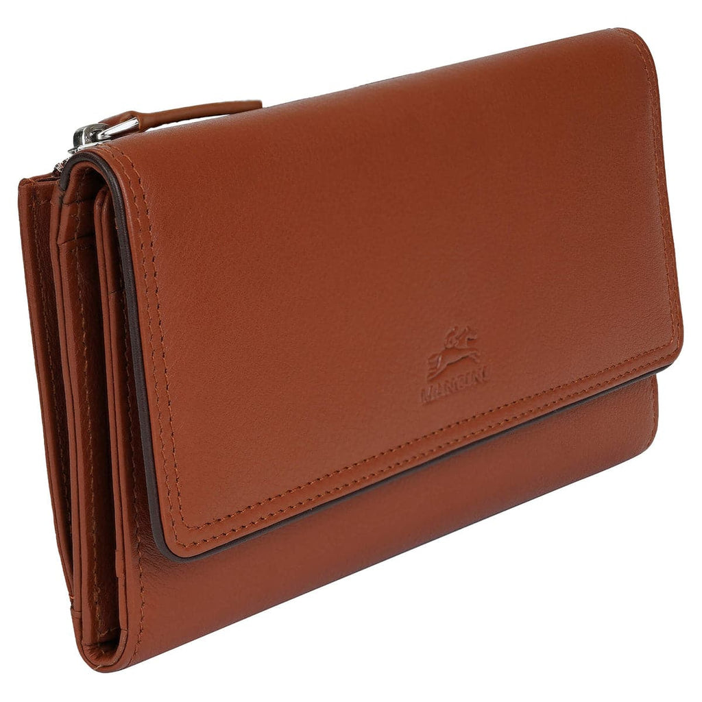 Mancini Sonoma Women’s Medium Flapover Clutch Trifold Wallet with RFID Protection Mancini