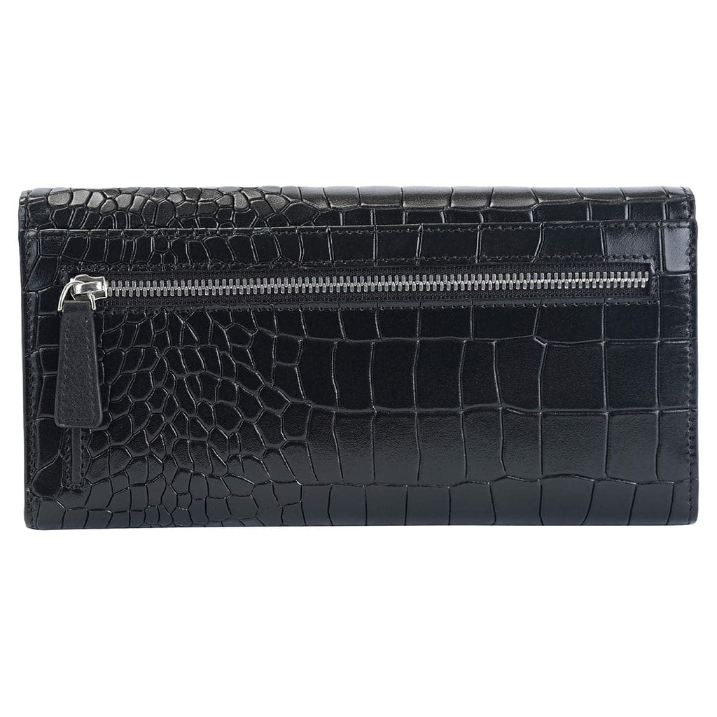 Mancini Croco2 Women’s Trifold Wallet with Enhanced RFID Security Mancini