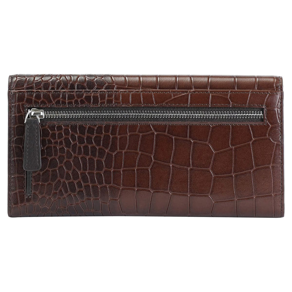 Mancini Croco2 Women’s Trifold Wallet with Enhanced RFID Security Mancini