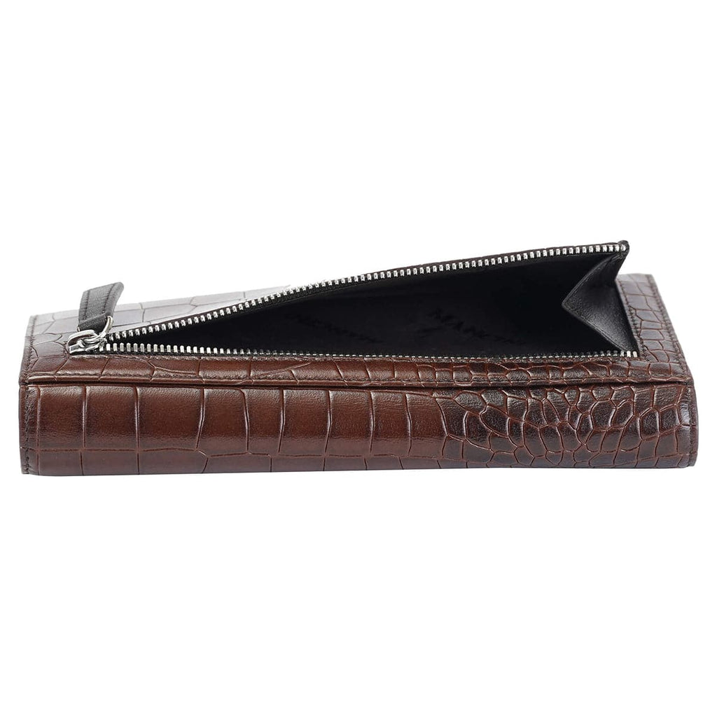 Mancini Croco2 Women’s Trifold Wallet with Enhanced RFID Security Mancini