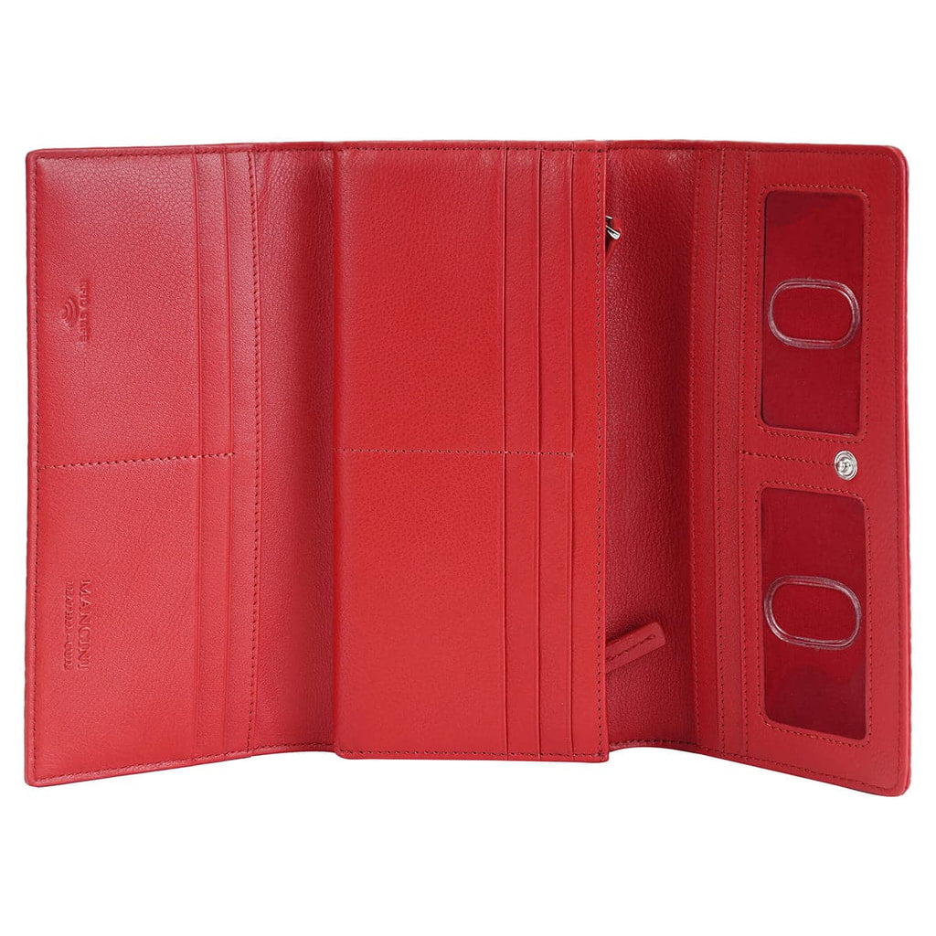 Mancini Croco2 Women’s Trifold Wallet with Enhanced RFID Security Mancini