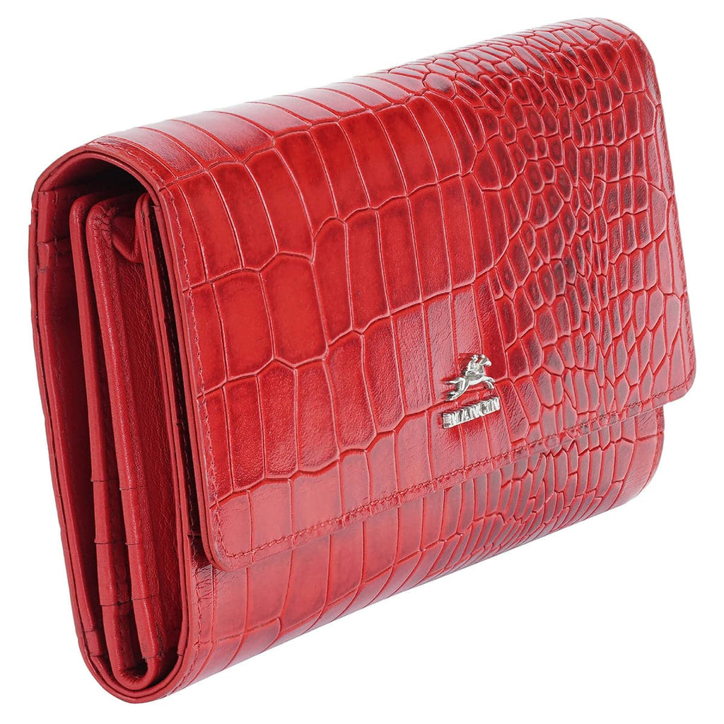 Mancini Croco2 Women’s Quad Fold Wallet with Enhanced RFID Security Mancini