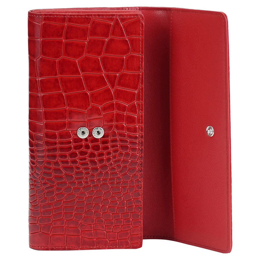 Mancini Croco2 Women’s Quad Fold Wallet with Enhanced RFID Security Mancini