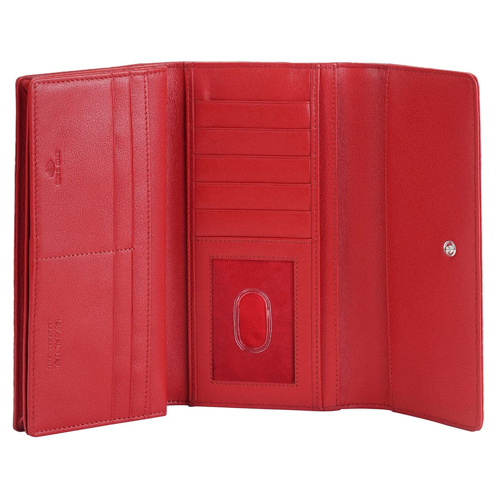 Mancini Croco2 Women’s Quad Fold Wallet with Enhanced RFID Security Mancini