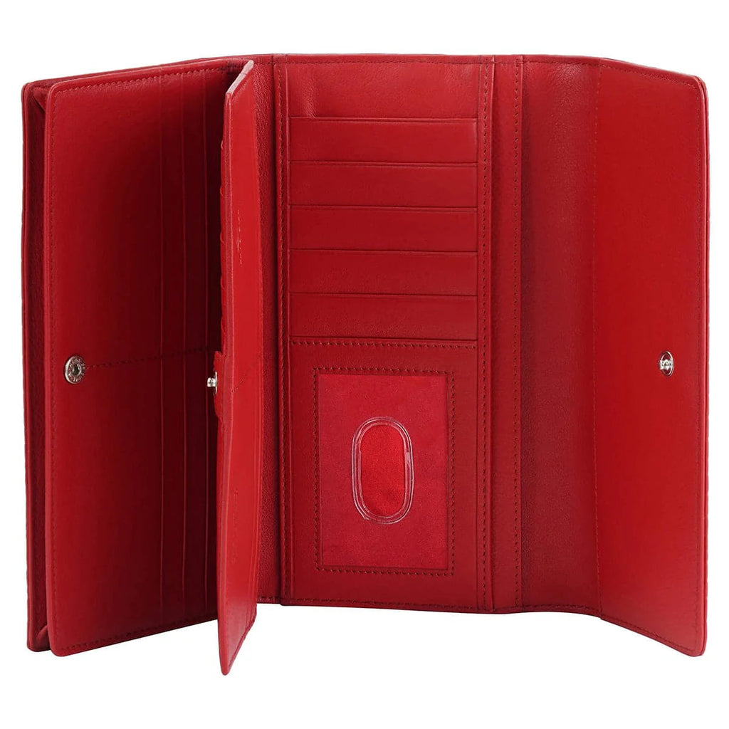 Mancini Croco2 Women’s Quad Fold Wallet with Enhanced RFID Security Mancini