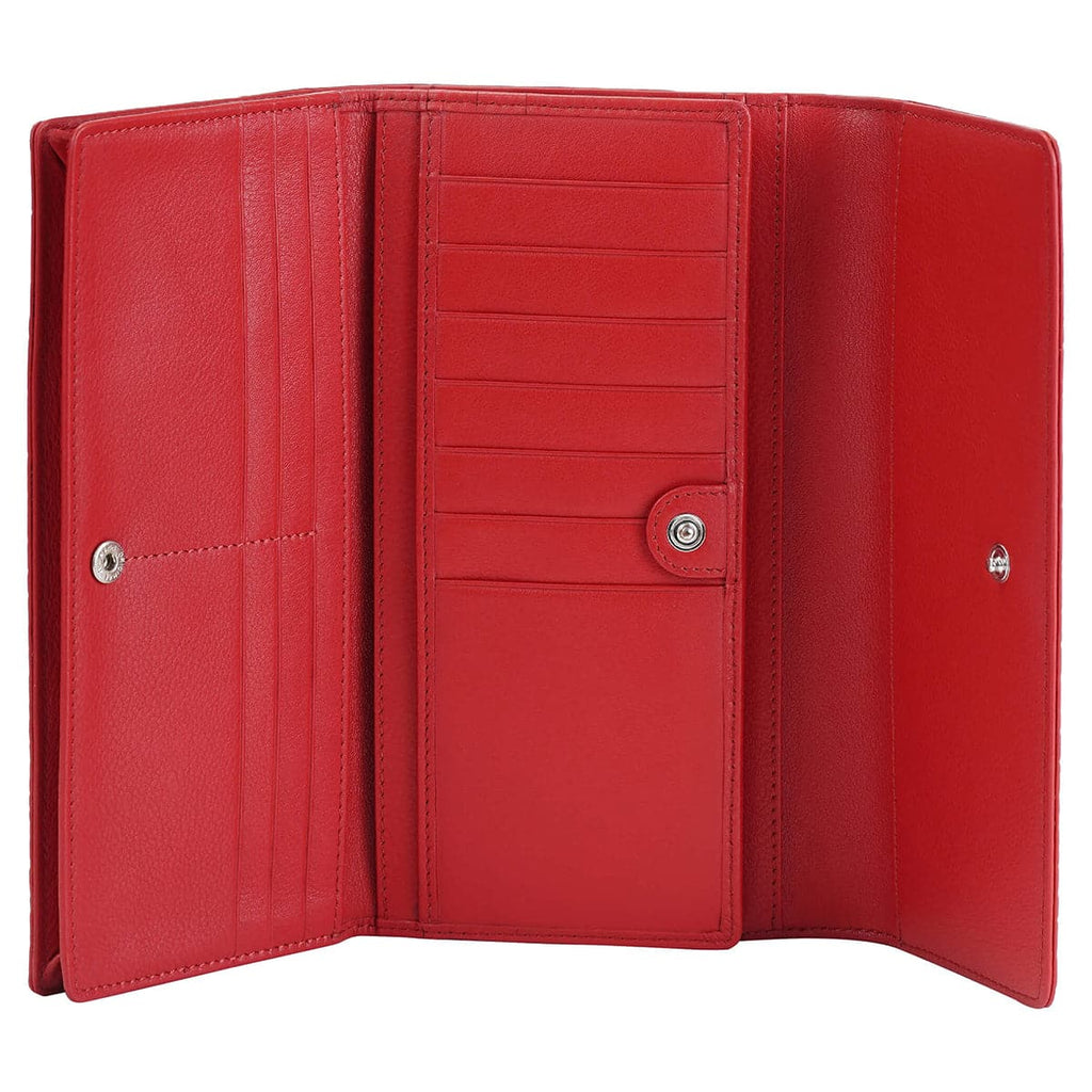 Mancini Croco2 Women’s Quad Fold Wallet with Enhanced RFID Security Mancini