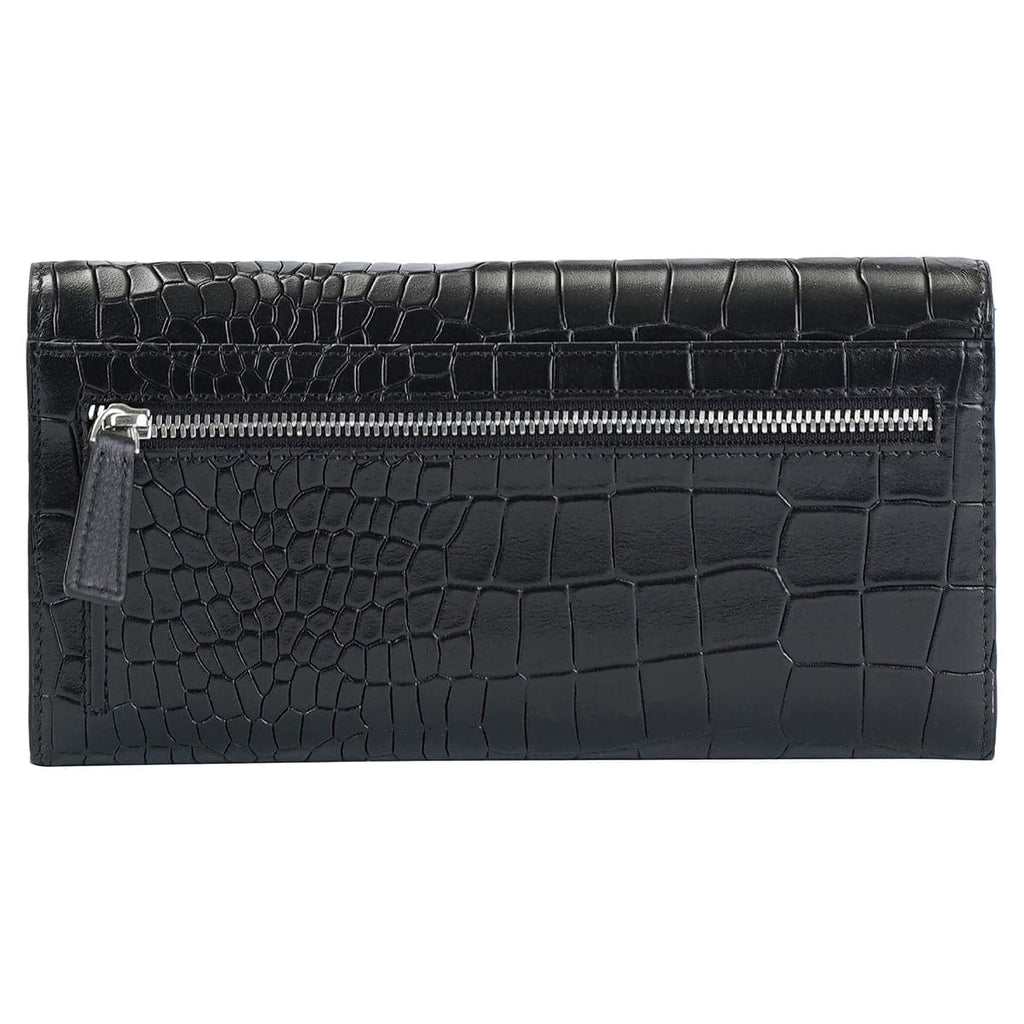Mancini Croco2 Women’s Quad Fold Wallet with Enhanced RFID Security Mancini