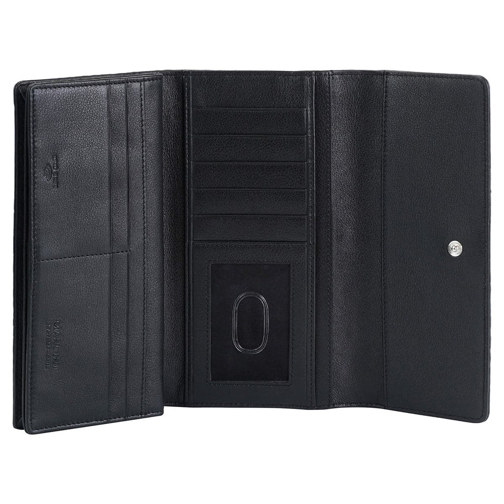 Mancini Croco2 Women’s Quad Fold Wallet with Enhanced RFID Security Mancini