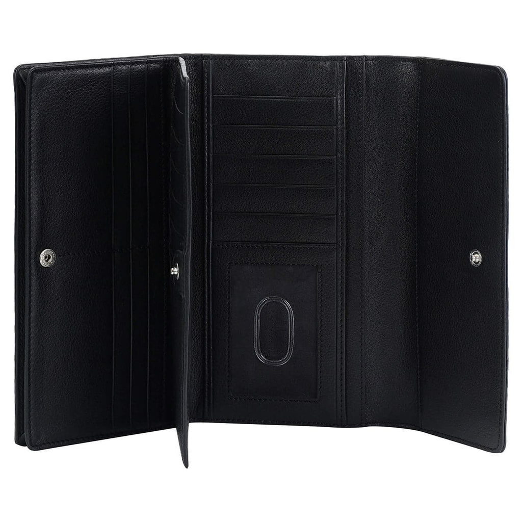 Mancini Croco2 Women’s Quad Fold Wallet with Enhanced RFID Security Mancini