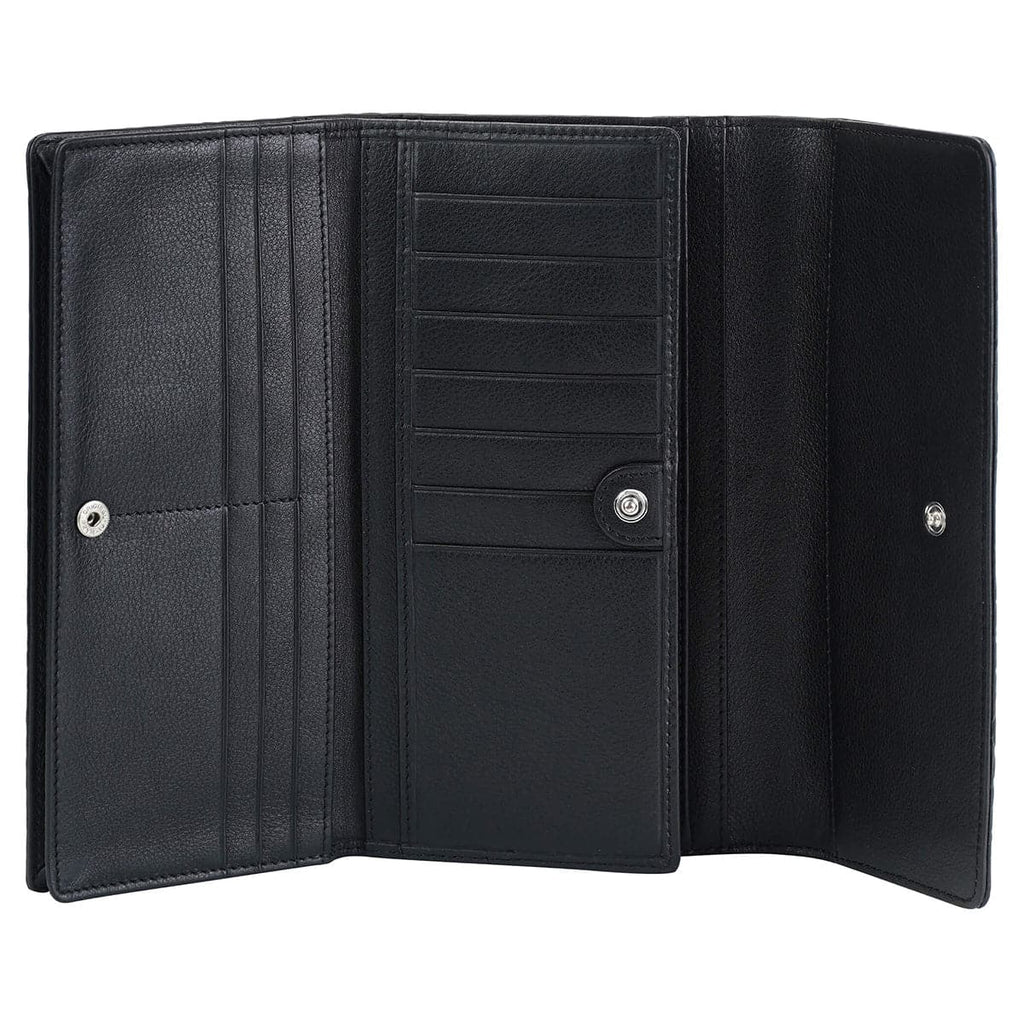 Mancini Croco2 Women’s Quad Fold Wallet with Enhanced RFID Security Mancini