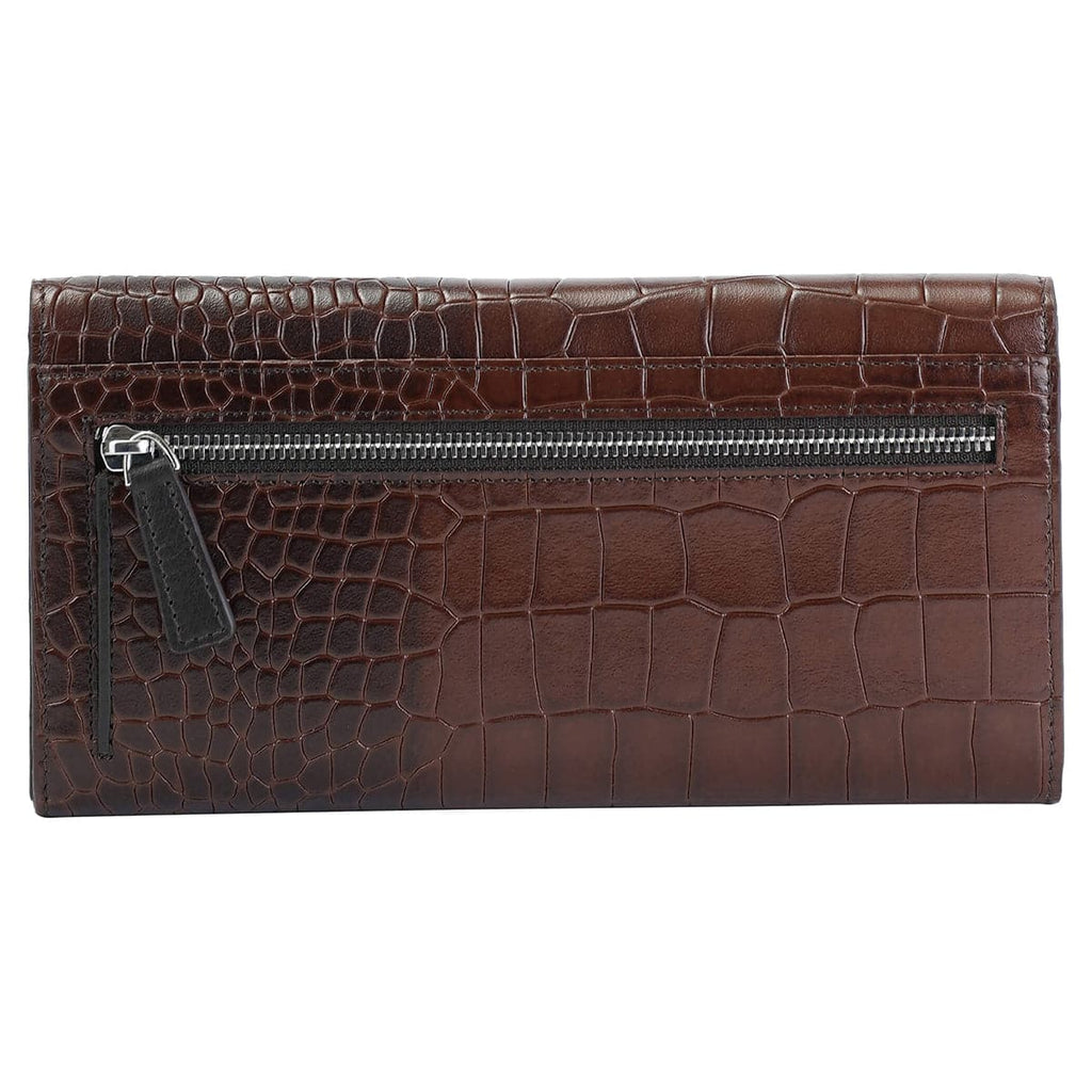 Mancini Croco2 Women’s Quad Fold Wallet with Enhanced RFID Security Mancini