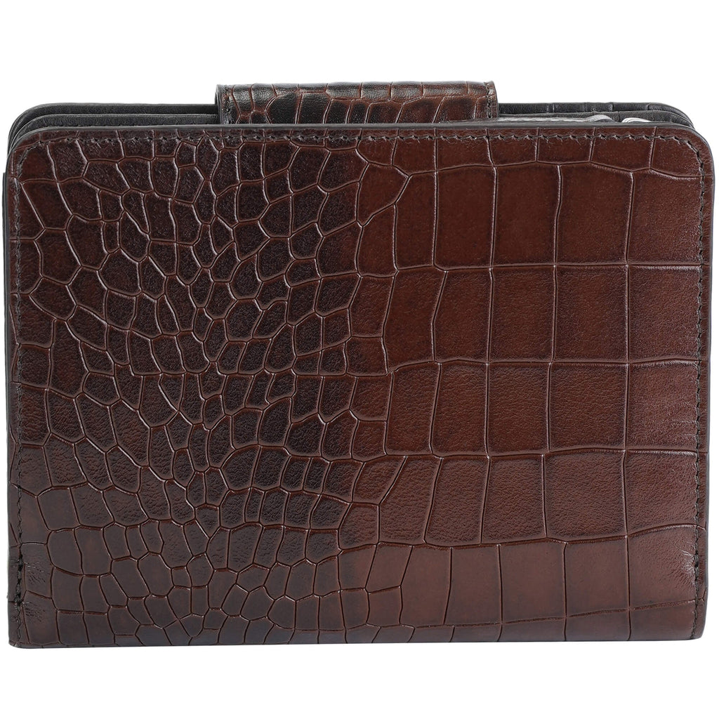Mancini Croco2 Women’s Medium Clutch Wallet with Enhanced RFID Protection Mancini
