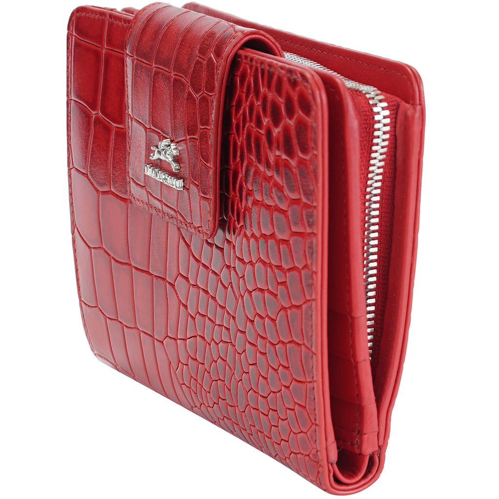 Mancini Croco2 Women’s Medium Clutch Wallet with Enhanced RFID Protection Mancini