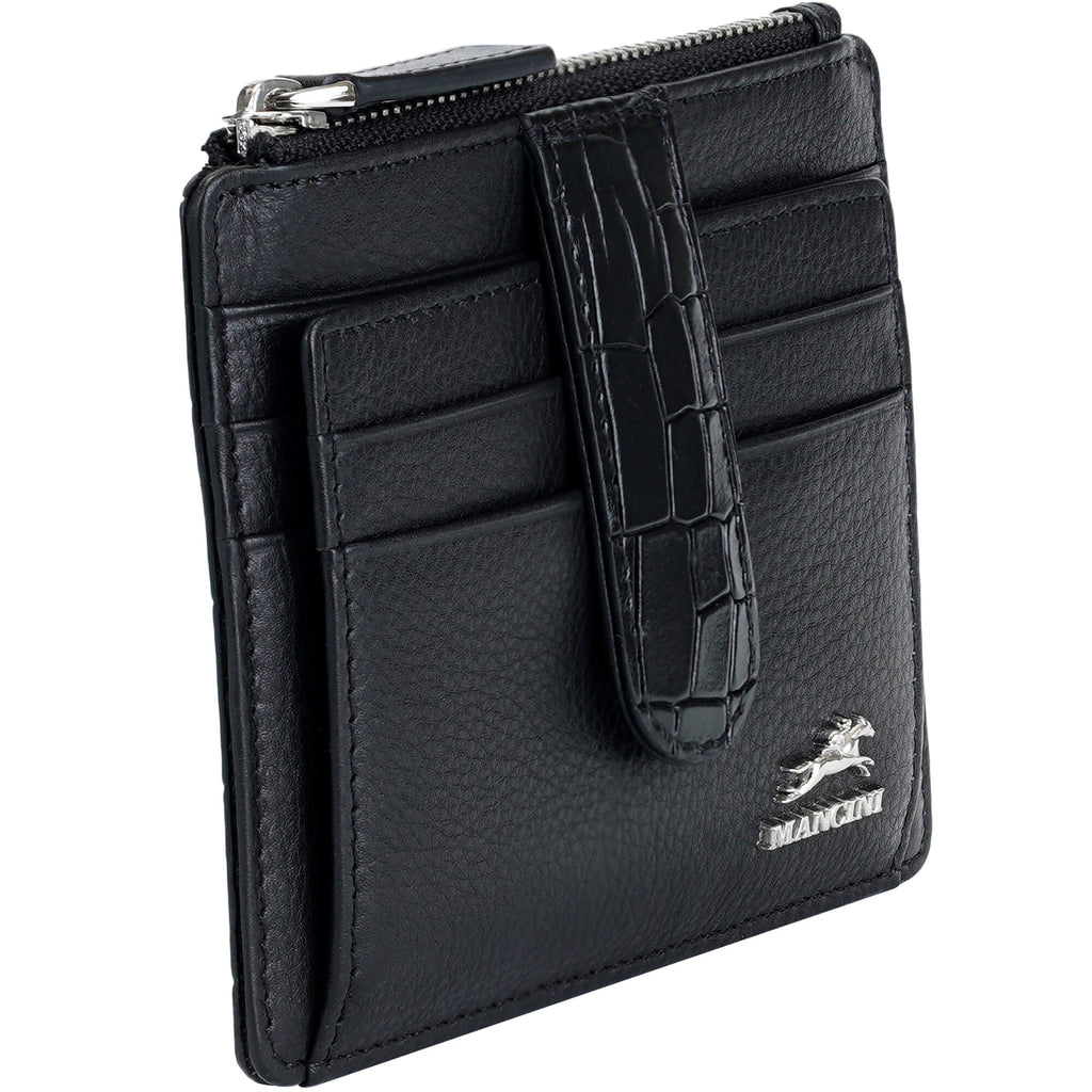Mancini Croco2 Women’s Card Case with Enhanced RFID Protection Mancini