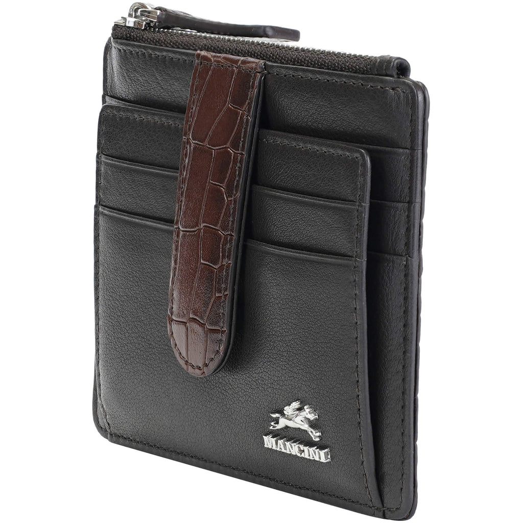 Mancini Croco2 Women’s Card Case with Enhanced RFID Protection Mancini