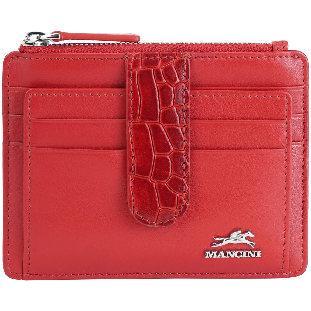Mancini Croco2 Women’s Card Case with Enhanced RFID Protection Mancini