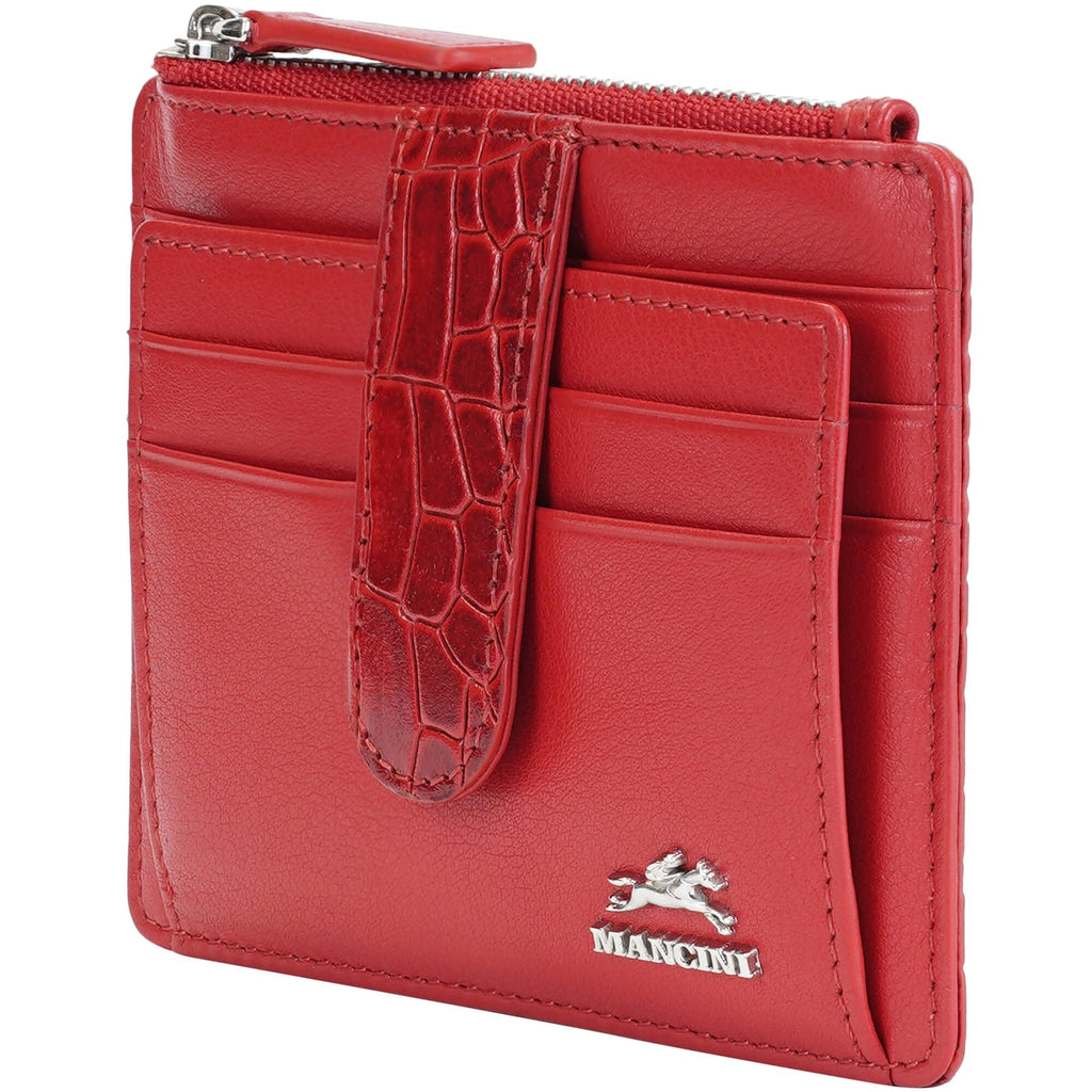 Mancini Croco2 Women’s Card Case with Enhanced RFID Protection Mancini