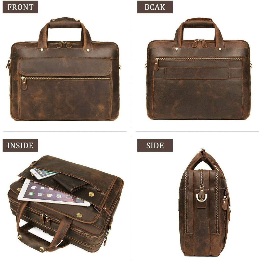 Crazy Horse Leather Briefcase Classy Leather Bags