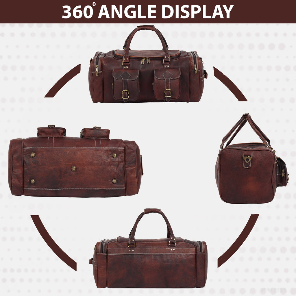 Vintage Dark Brown Traveller Duffle Bag Classy Leather Bags