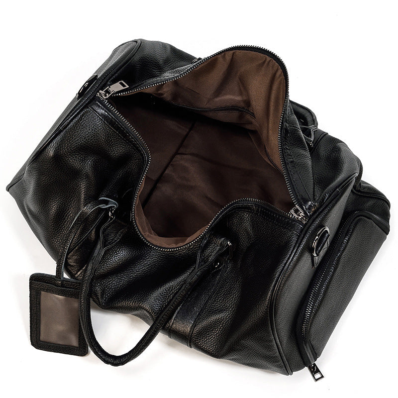 Full Grain Leather Travel Bag With Shoes Compartment, Cowhide Leather Duffle Bag, Overnight Bag RockCow Leather Studio