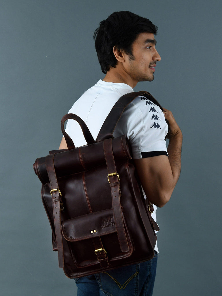 Hawk Roll-Top Rucksack Classy Leather Bags