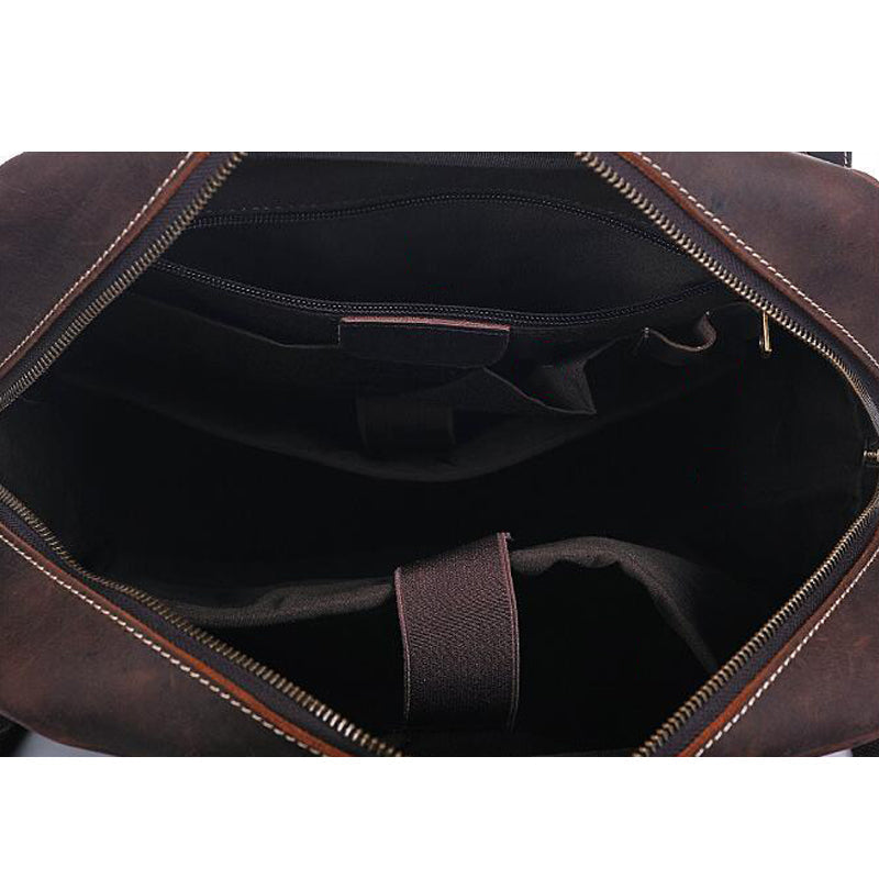 Men Retro Travel Backpack Crazy Horse Leather Backpack Large Capacity Backpack B826 RockCow Leather Studio