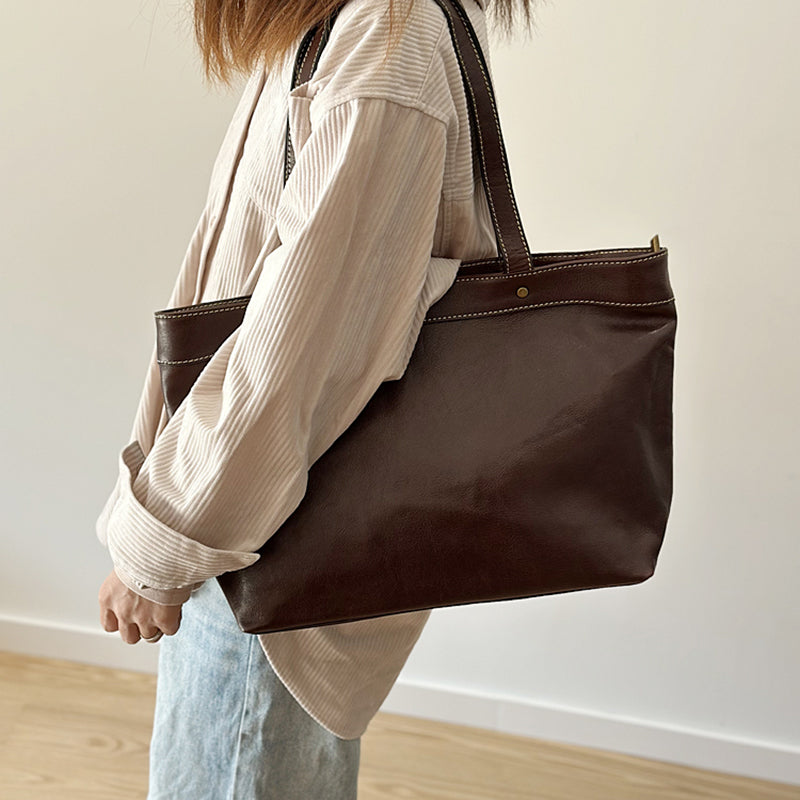 Leather Tote Bag for Women, Extra Large Leather Tote Bags for Work, Women's Full Grain Leather Tote RockCow Leather Studio