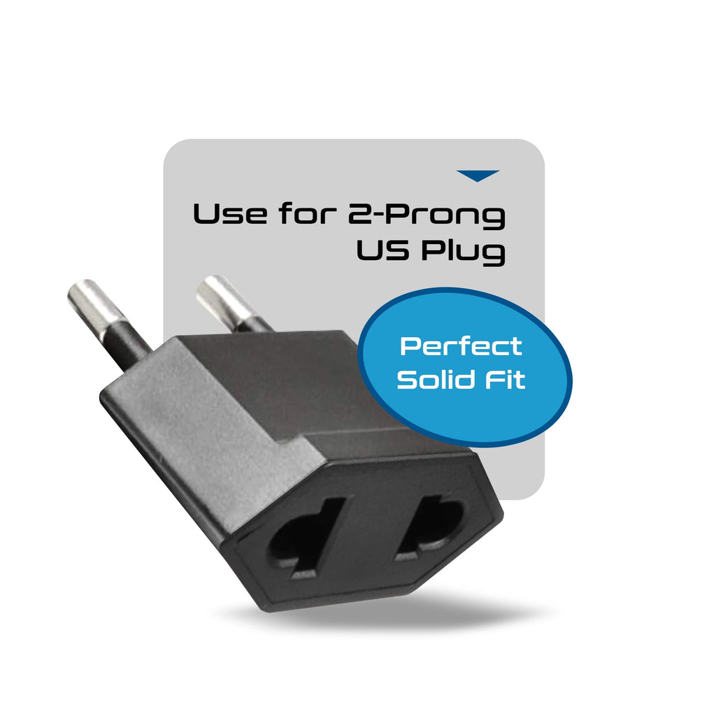 USA / N. America to Europe Asia Plug Adapter - Non-Grounded (UP-6AE, 6 Pack) Ceptics