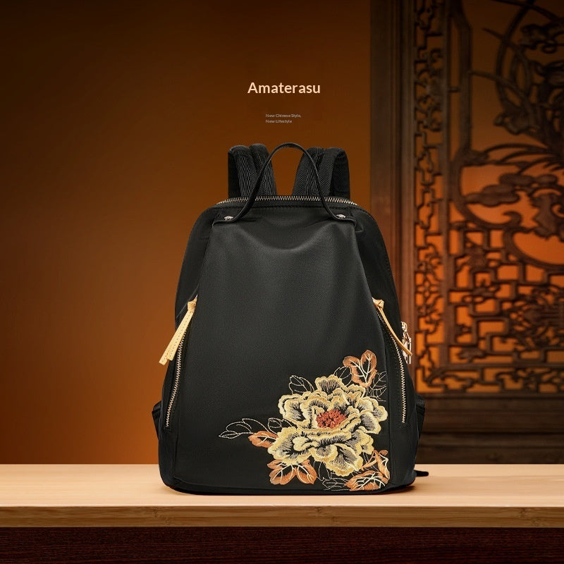 Pmsix Tianxu Chinese-style Embroidered Backpack Ethnic-style Lightweight Travel Bag Social Buzz eSIMs