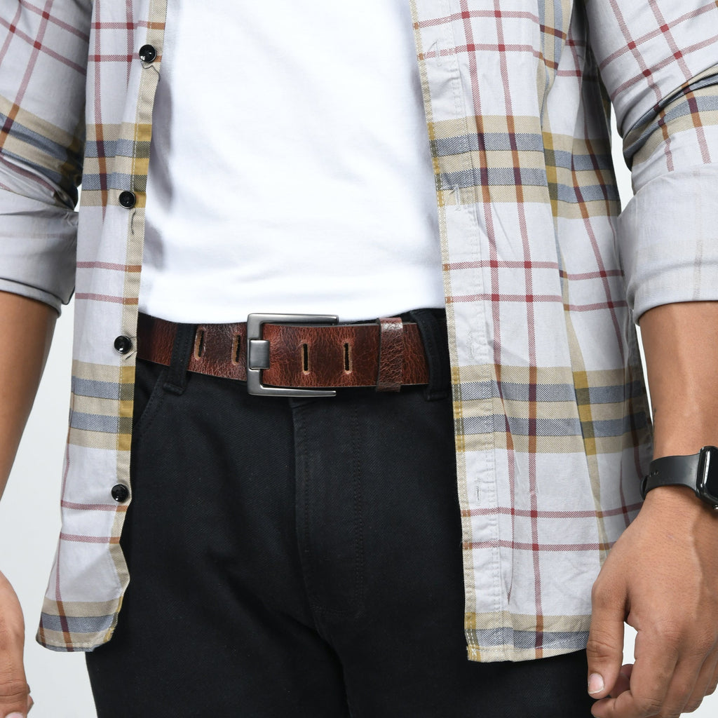 Timberline Dark Brown Leather Belt Classy Leather Bags