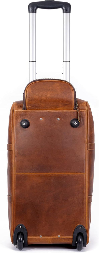 Tan Leather Trolley Bag 44L Classy Leather Bags