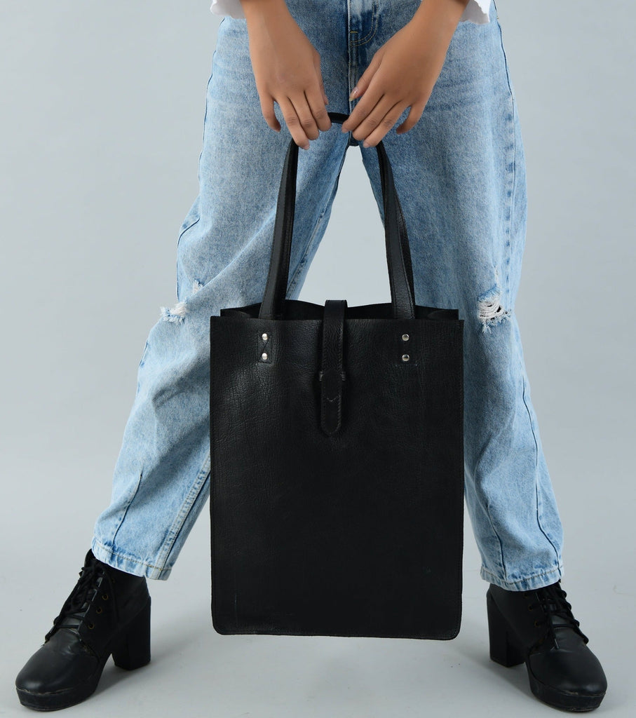 Ebony Elegance Leather Tote Classy Leather Bags