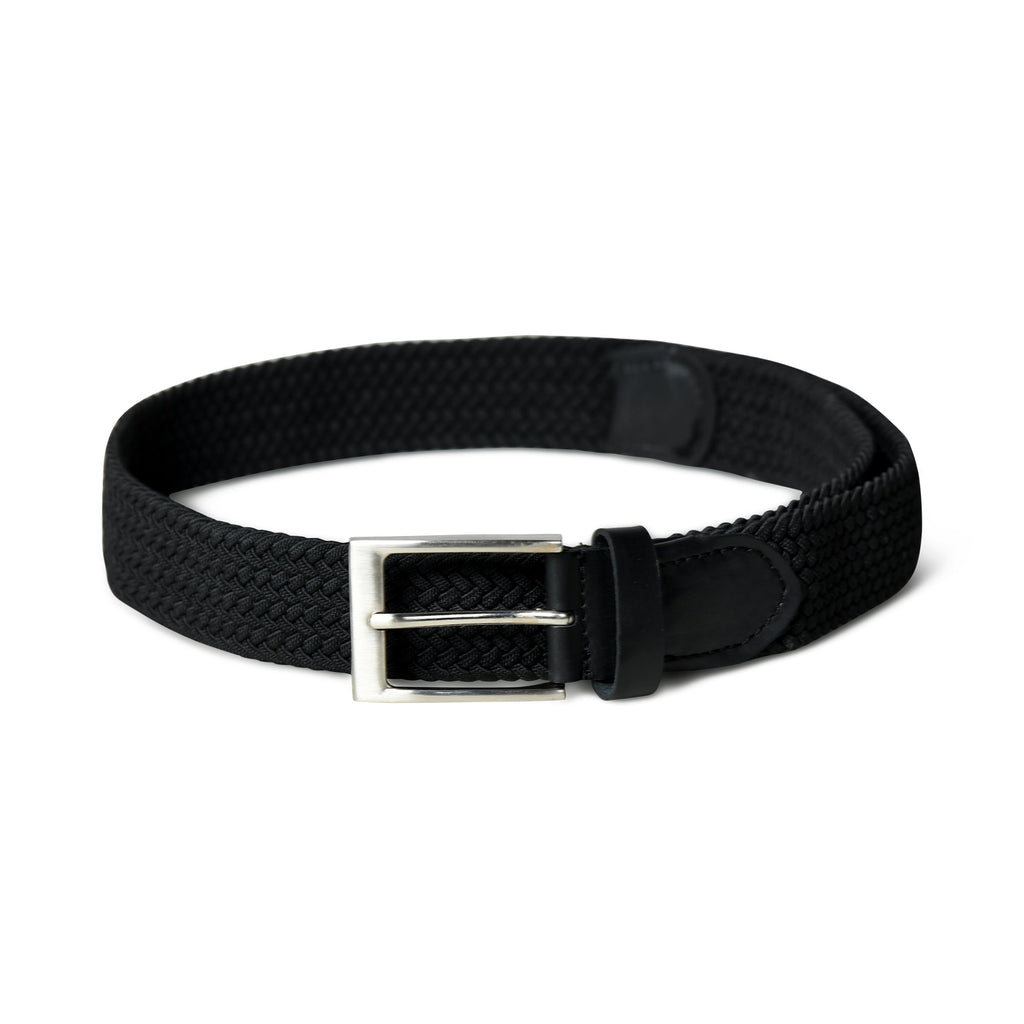 Braided Black Canvas Belt Classy Leather Bags