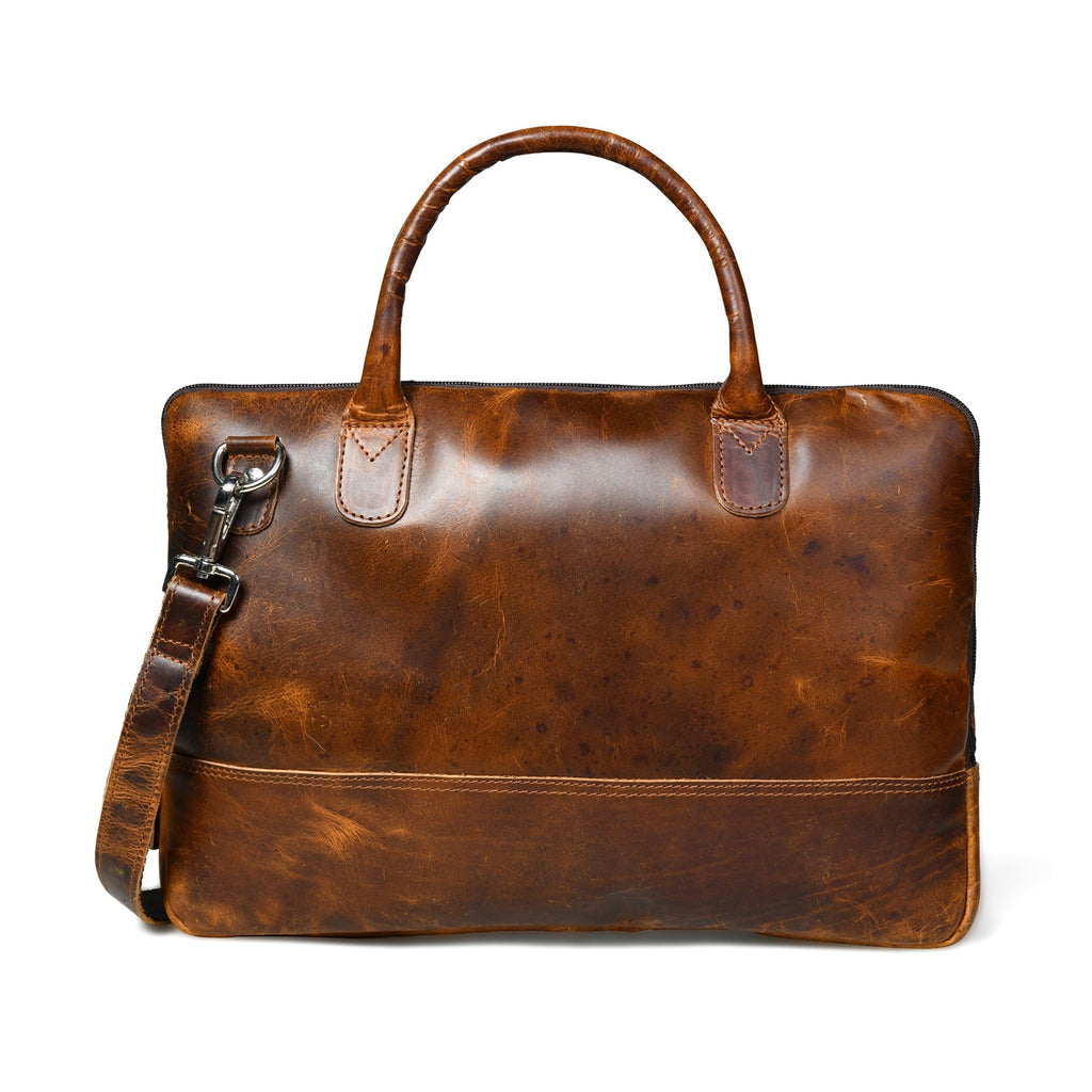 Modernist Leather Laptop Bag- Brown Classy Leather Bags