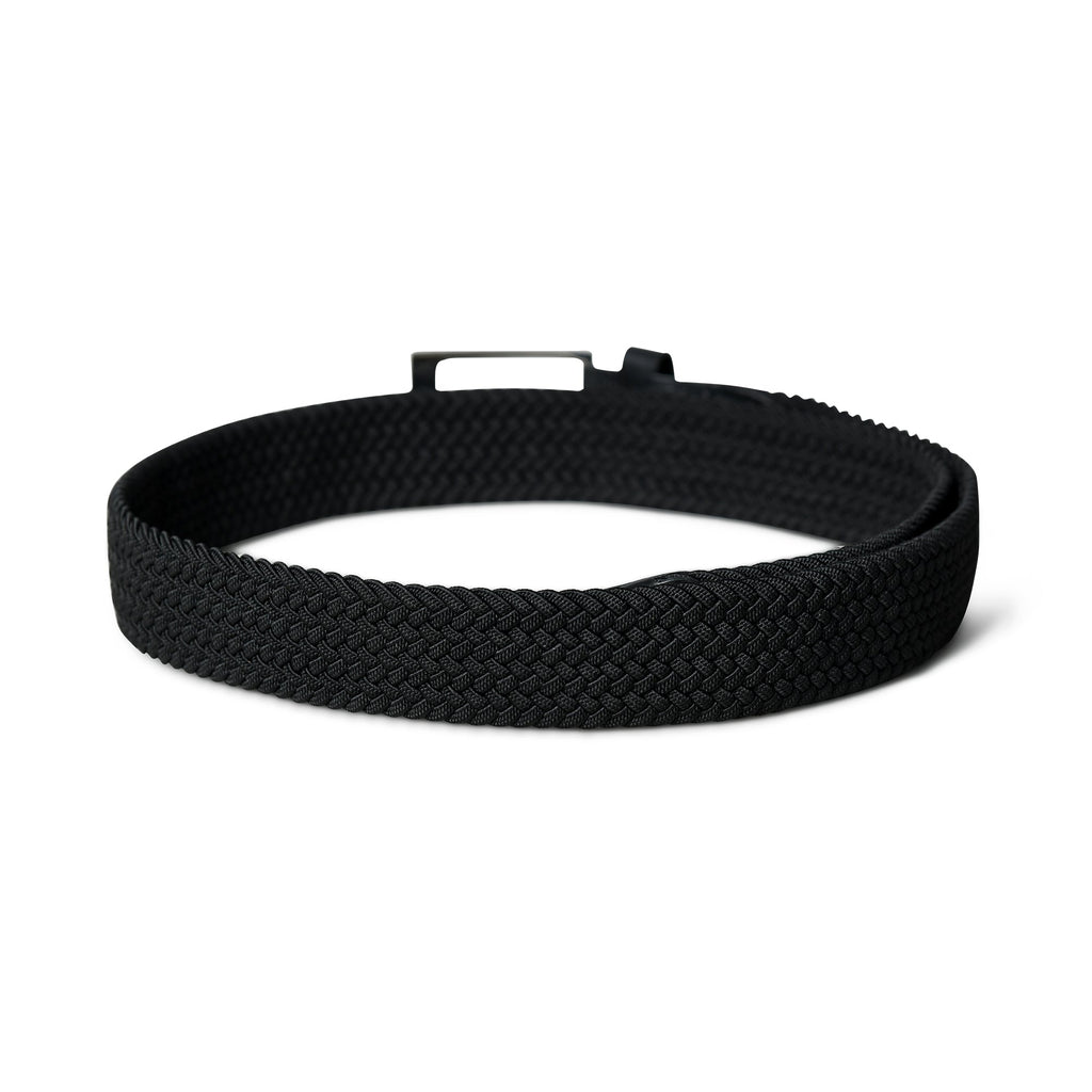 Braided Black Canvas Belt Classy Leather Bags