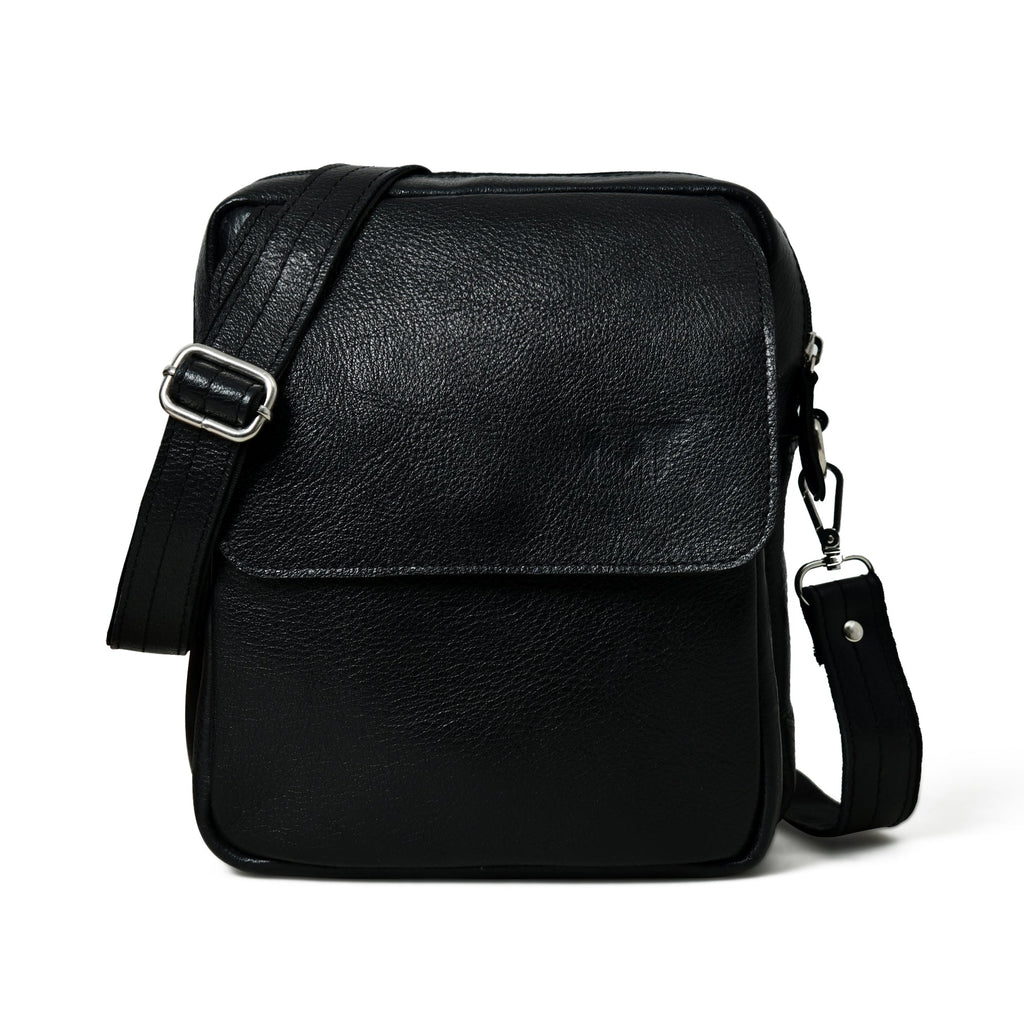 Enzo Black Side Messenger Classy Leather Bags