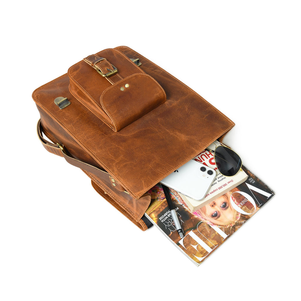 Front Pocket Daily Messenger Bag Classy Leather Bags
