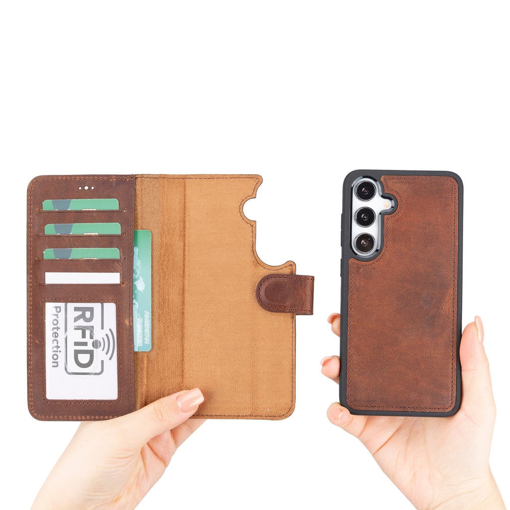 Magic Samsung Galaxy S24 Leather Detachable Wallet Case Mizuri Leather
